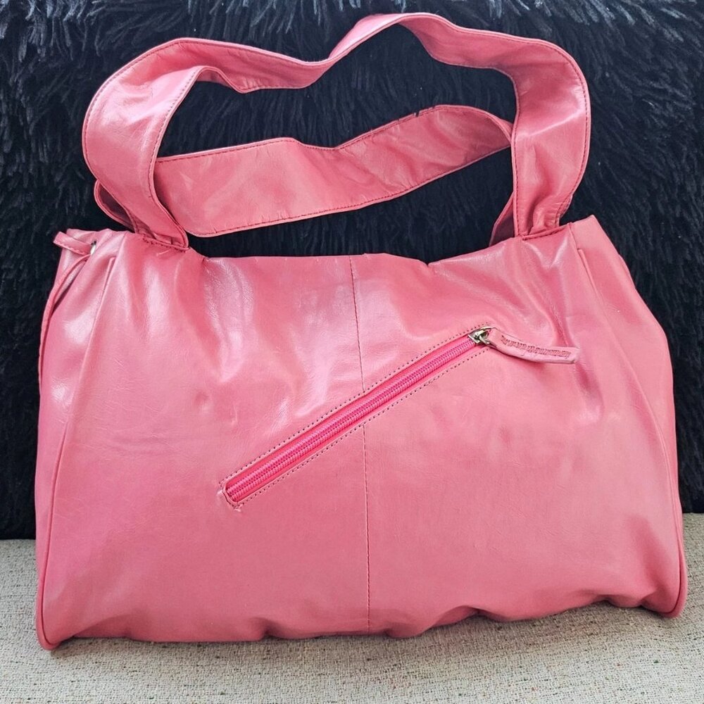Women Fashion Shoulder Bag Purse Pink Faux Vegan Leather Bag Handbag - Picture 5 of 13